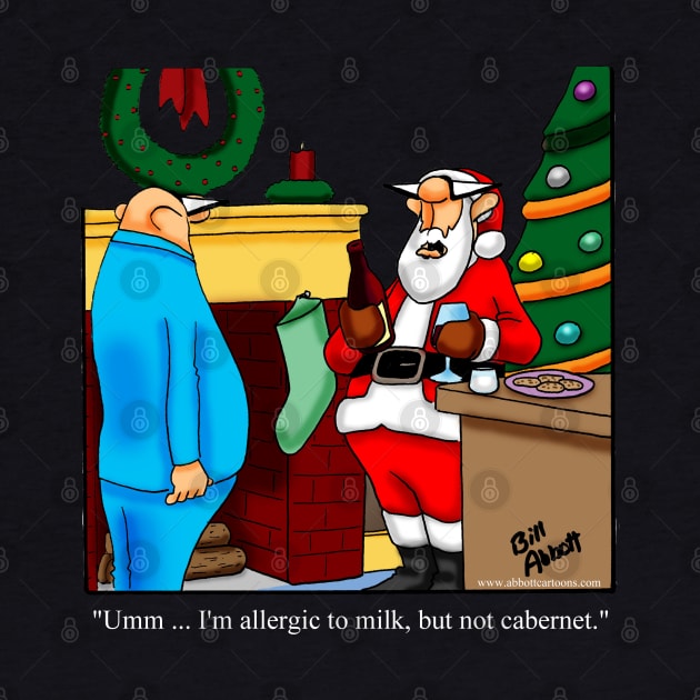 Funny Christmas Santa Wine Cartoon by abbottcartoons